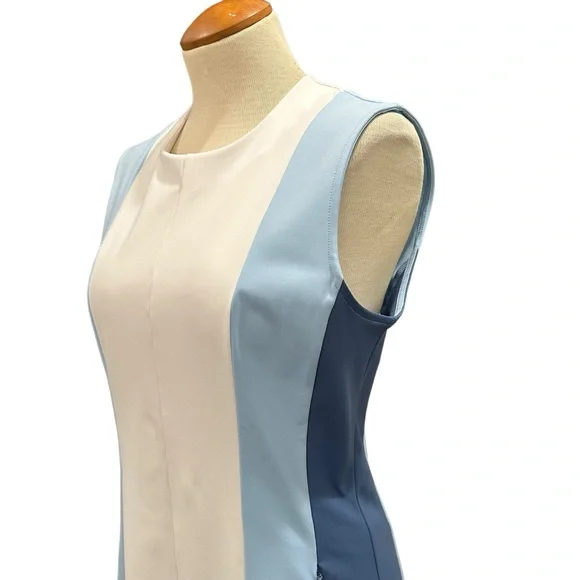 J. LINDEBERG BLUE WHITE COLOR BLOCK TANK DRESS ACTIVEWEAR ATHLEISURE TENNIS GOLF - Picture 4 of 11